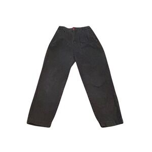 Vintage 90s Corduroy Pants Womens Grey High Waisted Tapered Leg Hong Kong Casual